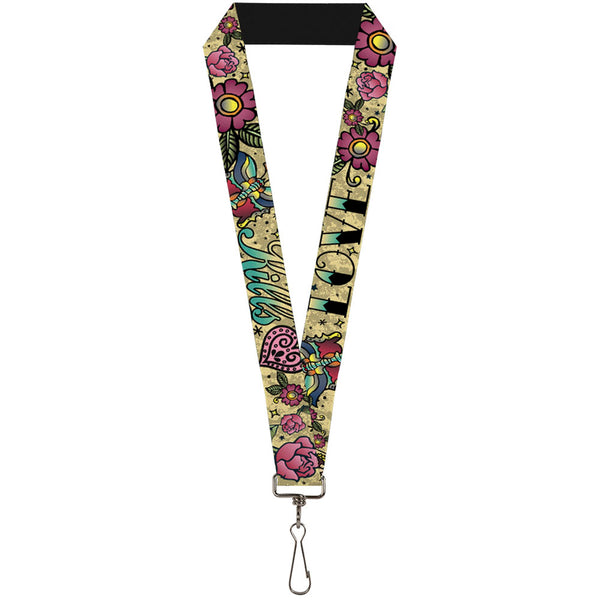 Buckle-Down Lanyard - 1.0" - Love Kills Tan