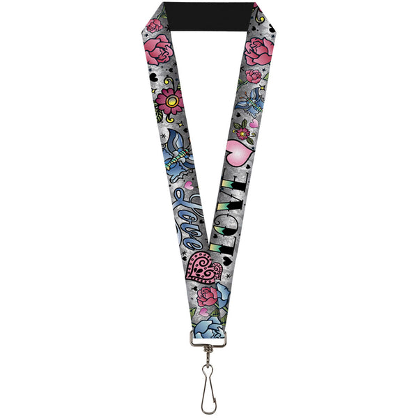 Buckle-Down Lanyard - 1.0" - Love Love Gray