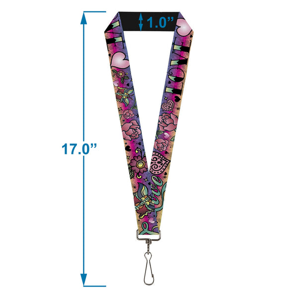 Buckle-Down Lanyard - 1.0" - Love Love Purple