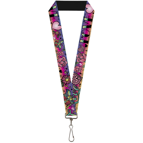 Buckle-Down Lanyard - 1.0" - Love Love Purple