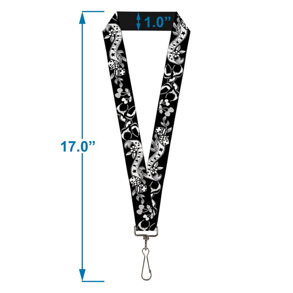 Buckle-Down Lanyard - 1.0" - Lucky Black White