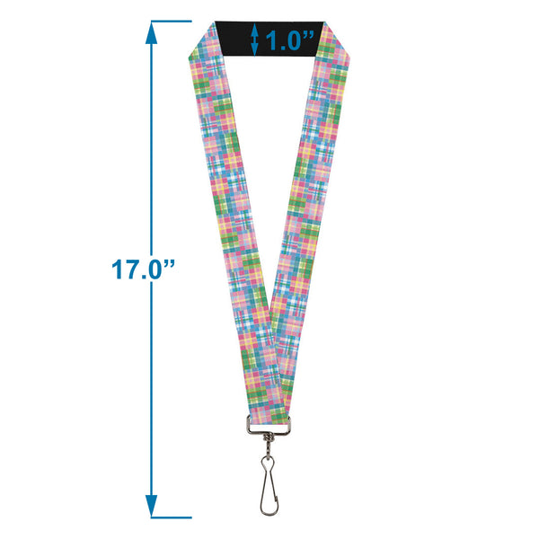 Buckle-Down Lanyard - 1.0" - Madras Plaid Pink