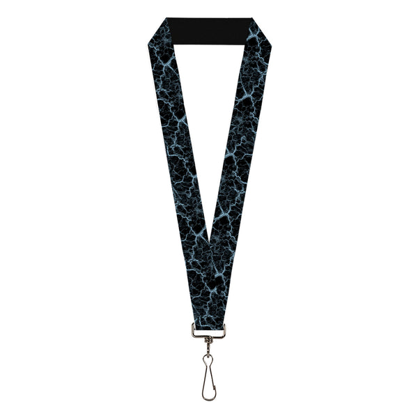 Buckle-Down Lanyard - 1.0" - Marble Black/Baby Blue