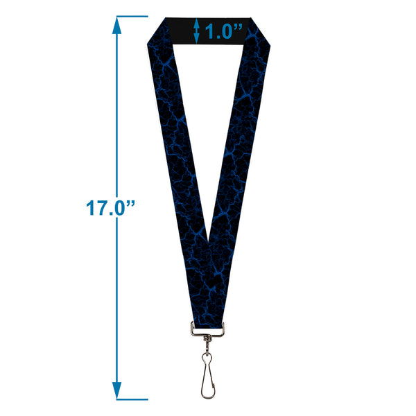 Buckle-Down Lanyard - 1.0" - Marble Black/Blue