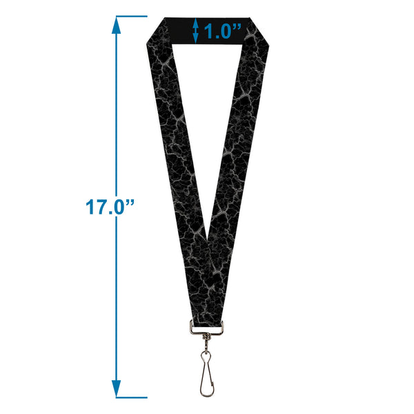 Buckle-Down Lanyard - 1.0" - Marble Black/Charcoal Gray