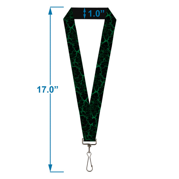 Buckle-Down Lanyard - 1.0" - Marble Black/Green