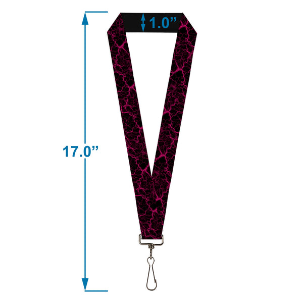Buckle-Down Lanyard - 1.0" - Marble Black/Hot Pink