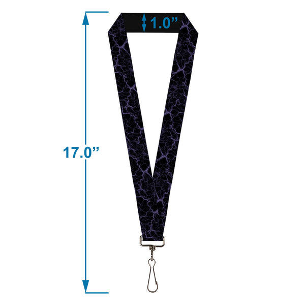Buckle-Down Lanyard - 1.0" - Marble Black/Purple