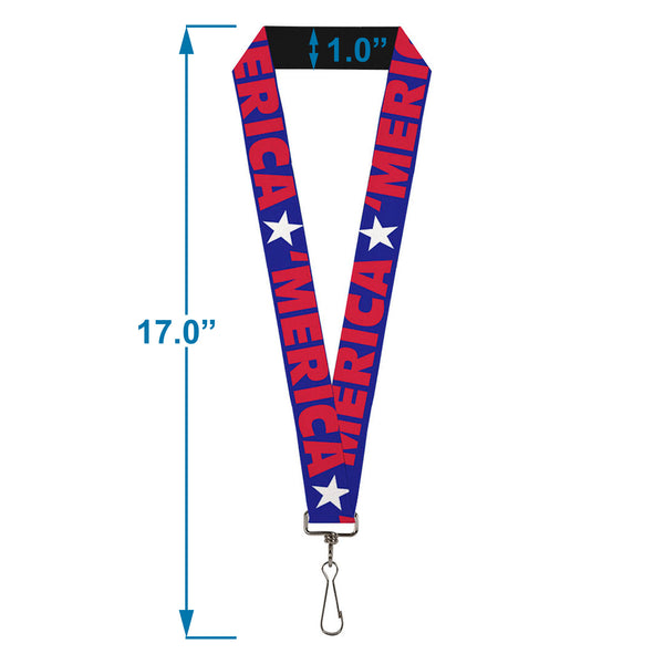 Buckle-Down Lanyard - 1.0" - MERICA Star Blue Red White