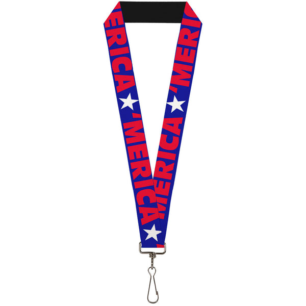 Buckle-Down Lanyard - 1.0" - MERICA Star Blue Red White
