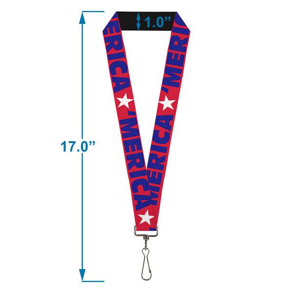 Buckle-Down Lanyard - 1.0" - MERICA Star Red Blue White