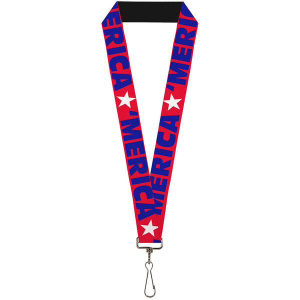 Buckle-Down Lanyard - 1.0" - MERICA Star Red Blue White