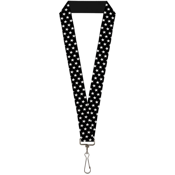 Buckle-Down Lanyard - 1.0" - Mini Stars3 Black White