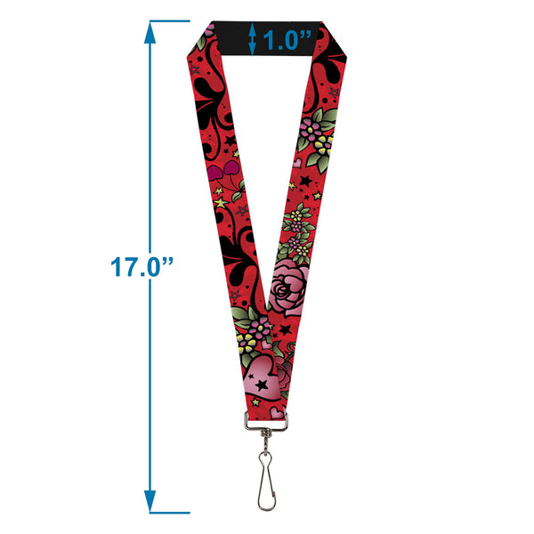 Buckle-Down Lanyard - 1.0" - Mom & Dad CLOSE-UP Red