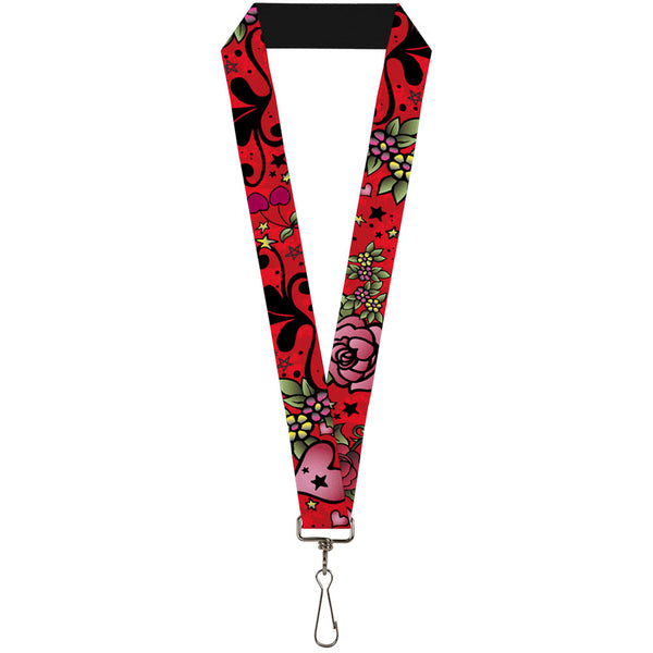 Buckle-Down Lanyard - 1.0" - Mom & Dad CLOSE-UP Red