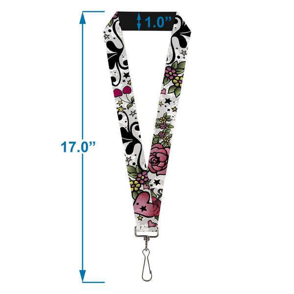 Buckle-Down Lanyard - 1.0" - Mom & Dad CLOSE-UP White