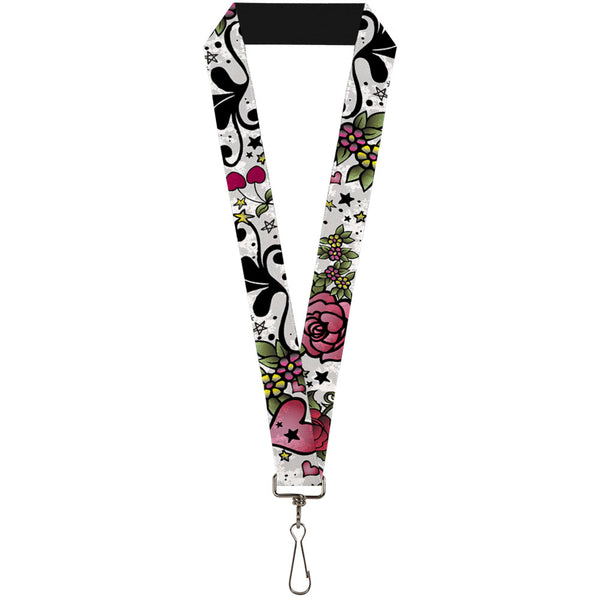 Buckle-Down Lanyard - 1.0" - Mom & Dad CLOSE-UP White