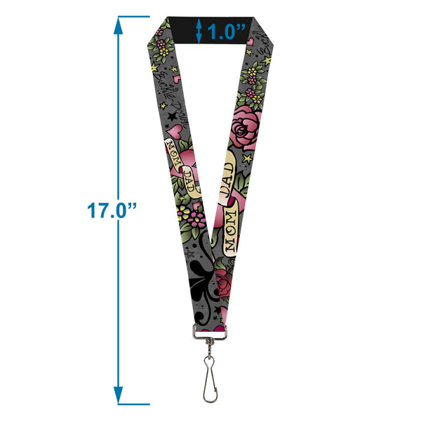 Buckle-Down Lanyard - 1.0" - Mom & Dad Gray