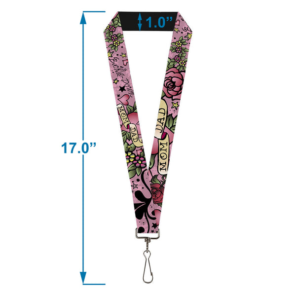 Buckle-Down Lanyard - 1.0" - Mom & Dad Pink