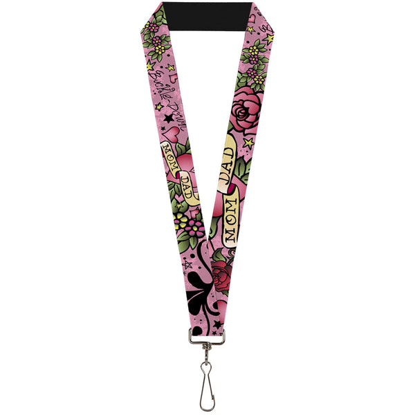 Buckle-Down Lanyard - 1.0" - Mom & Dad Pink