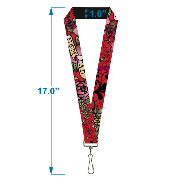 Buckle-Down Lanyard - 1.0" - Mom & Dad Red