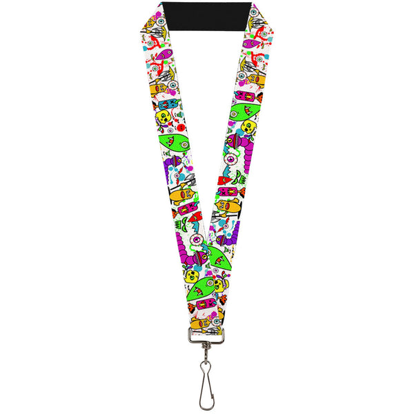 Buckle-Down Lanyard - 1.0" - Monsters White