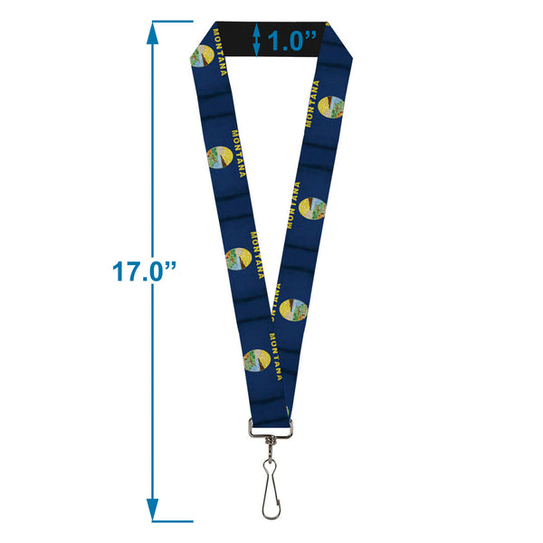 Buckle-Down Lanyard - 1.0" - Montana Flags