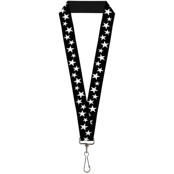 Buckle-Down Lanyard - 1.0" - Multi Stars Black White