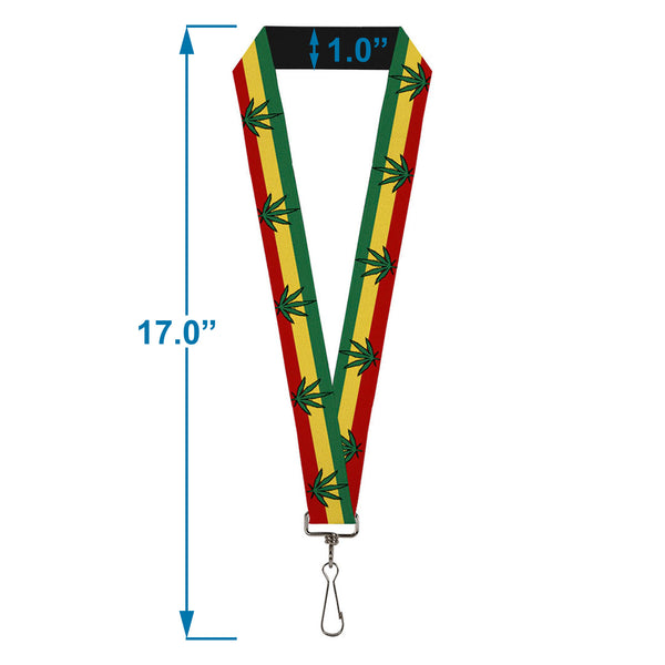 Buckle-Down Lanyard - 1.0" - Mustache Trio White Black