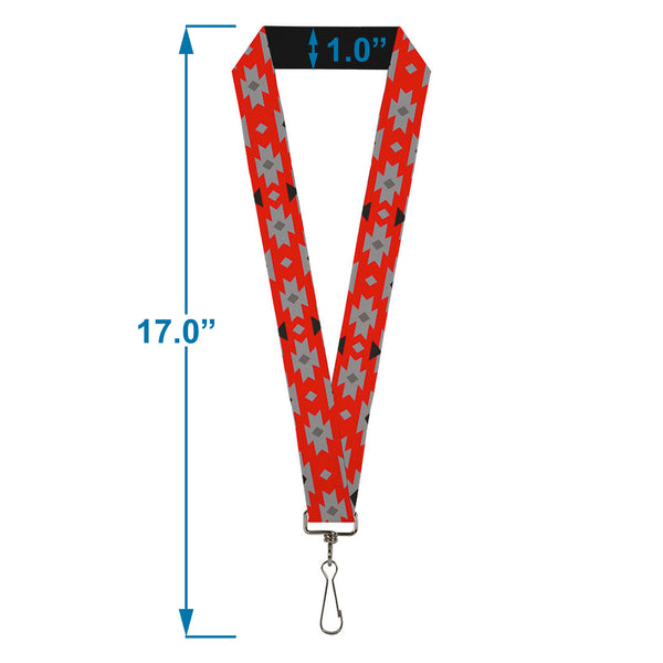 Buckle-Down Lanyard - 1.0" - Navajo Gray Red Gray Black