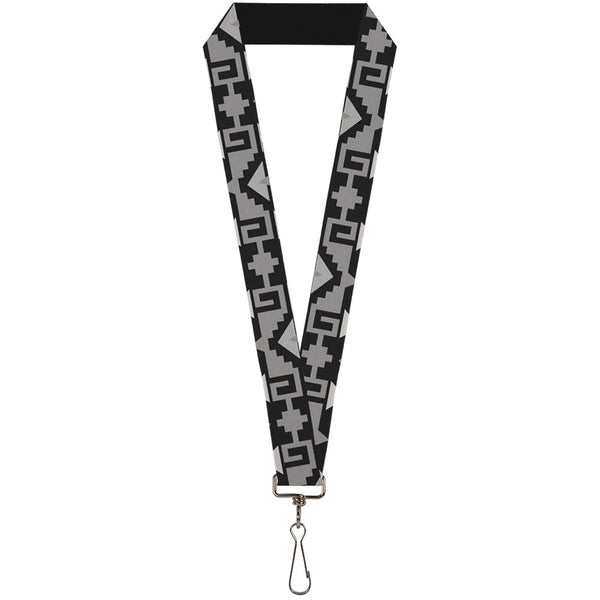 Buckle-Down Lanyard - 1.0" - Navajo2 Black Gray