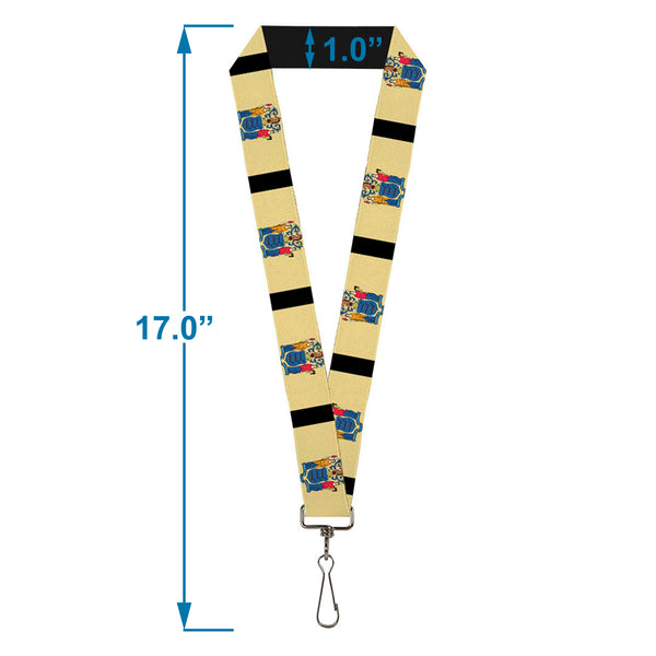 Buckle-Down Lanyard - 1.0" - New Jersey Flags Black