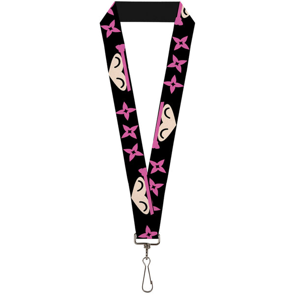 Buckle-Down Lanyard - 1.0" - Ninja Star Black Pink