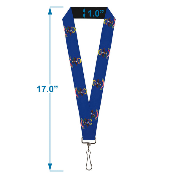 Buckle-Down Lanyard - 1.0" - North Dakota Flags