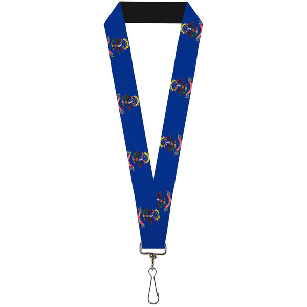 Buckle-Down Lanyard - 1.0" - North Dakota Flags