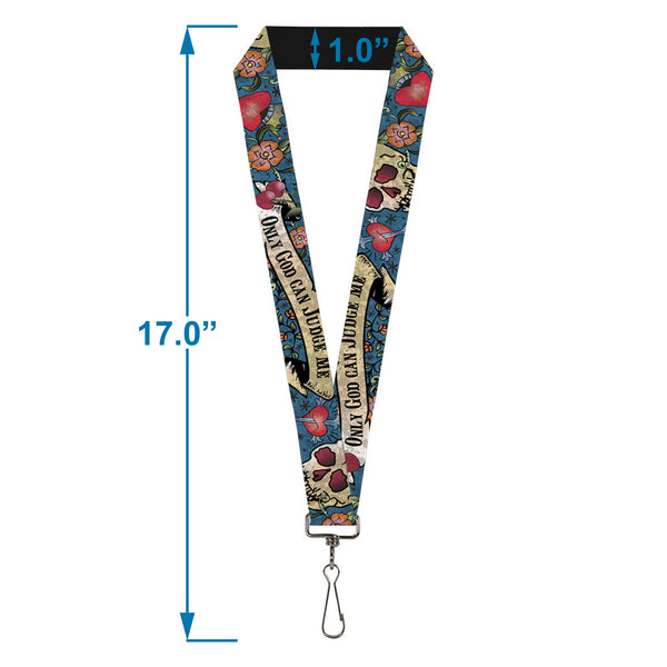 Buckle-Down Lanyard - 1.0" - Only God Can Judge Me Blue