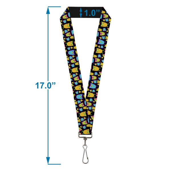 Buckle-Down Lanyard - 1.0" - Owls Black Multi Neon