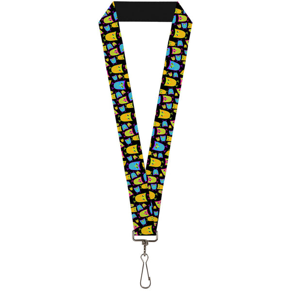 Buckle-Down Lanyard - 1.0" - Owls Black Multi Neon