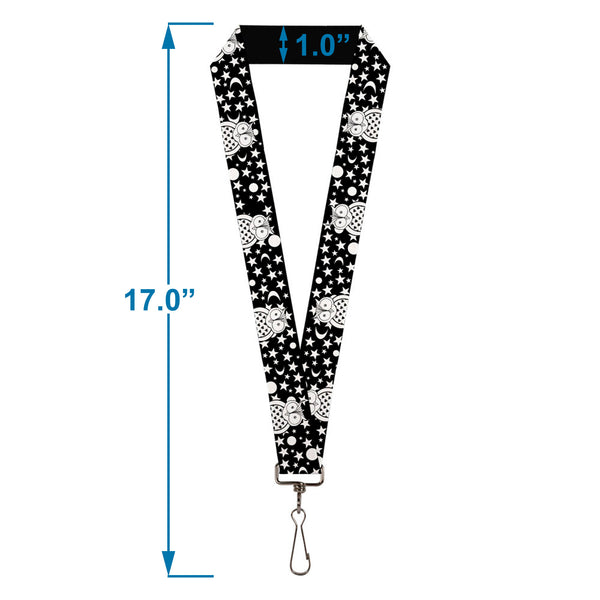 Buckle-Down Lanyard - 1.0" - Owls Black/White2