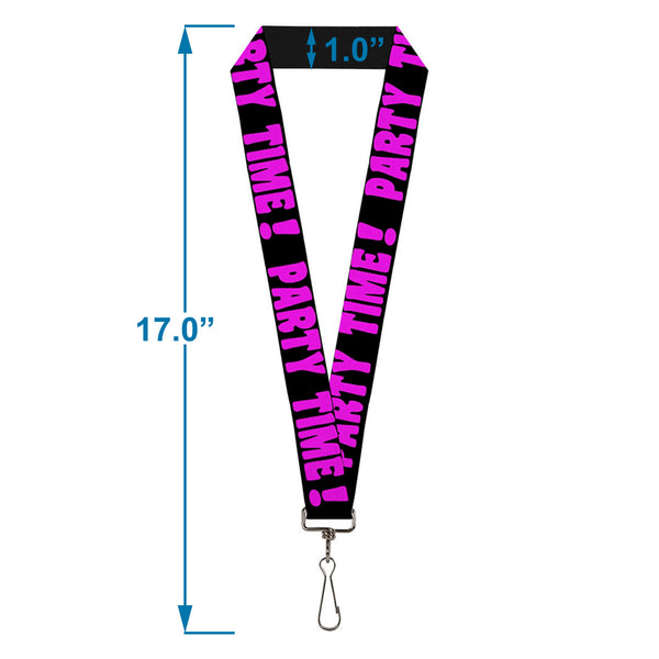 Buckle-Down Lanyard - 1.0" - PARTY TIME Black Fuchsia