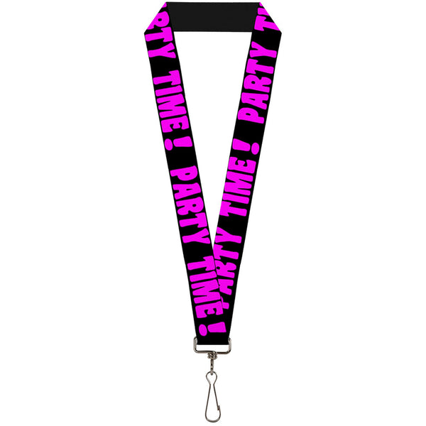 Buckle-Down Lanyard - 1.0" - PARTY TIME Black Fuchsia