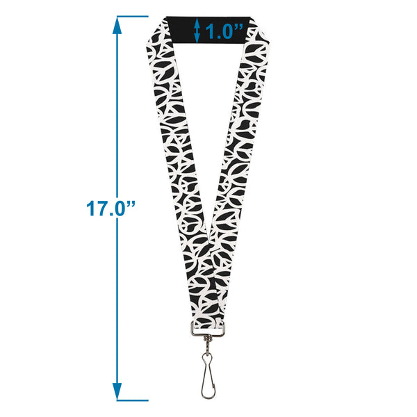 Buckle-Down Lanyard - 1.0" - Peace Black White
