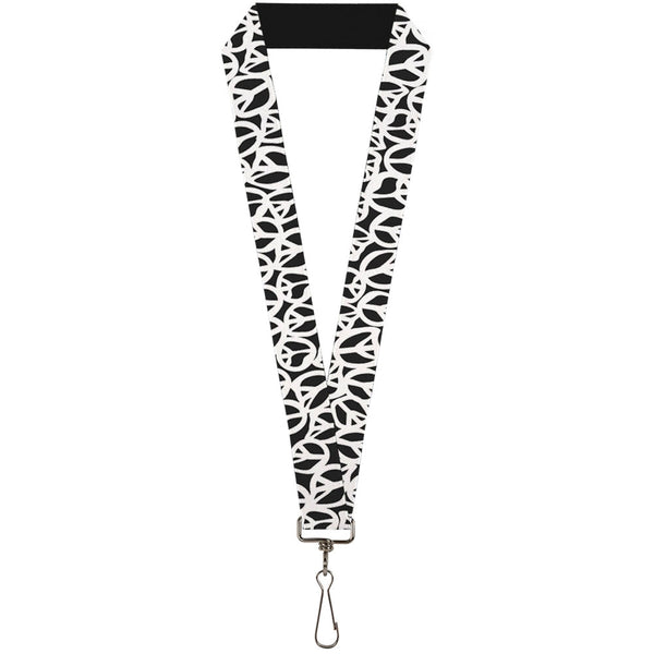 Buckle-Down Lanyard - 1.0" - Peace Black White