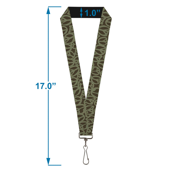 Buckle-Down Lanyard - 1.0" - Peace Brown Olive