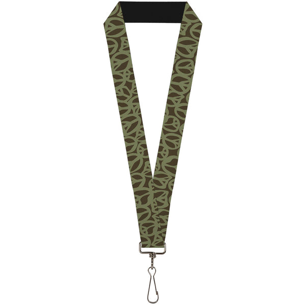 Buckle-Down Lanyard - 1.0" - Peace Brown Olive