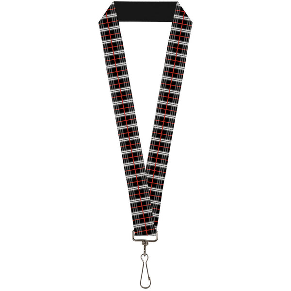 Buckle-Down Lanyard - 1.0" - Plaid Black Red