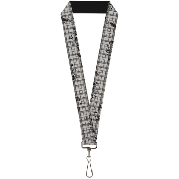 Buckle-Down Lanyard - 1.0" - Plaid Curls Gray
