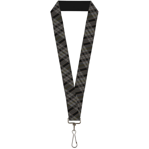 Buckle-Down Lanyard - 1.0" - Plaid Gray Black Brown
