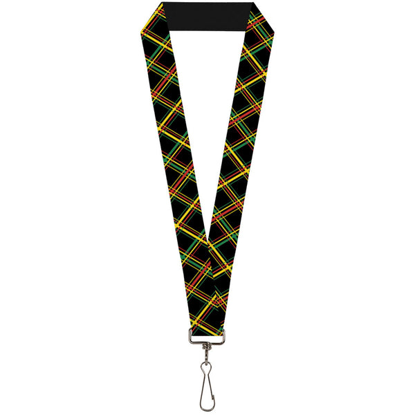 Buckle-Down Lanyard - 1.0" - Plaid X Rasta