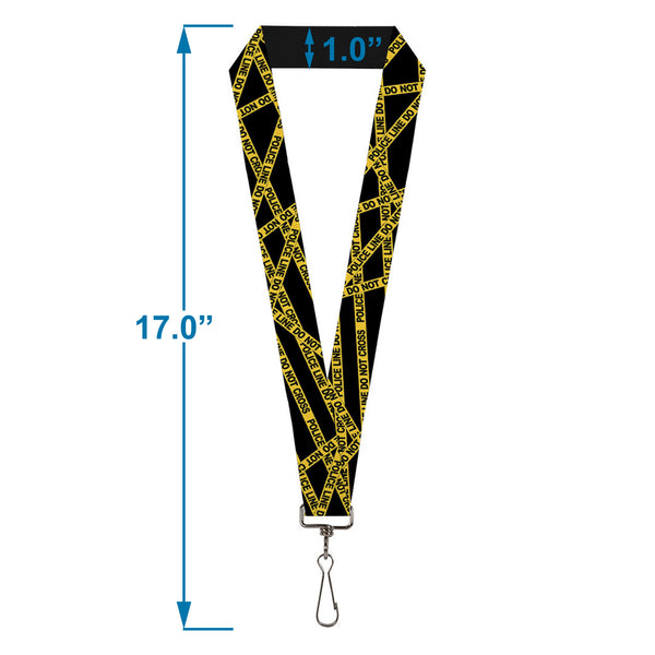 Buckle-Down Lanyard - 1.0" - Police Line Black Yellow